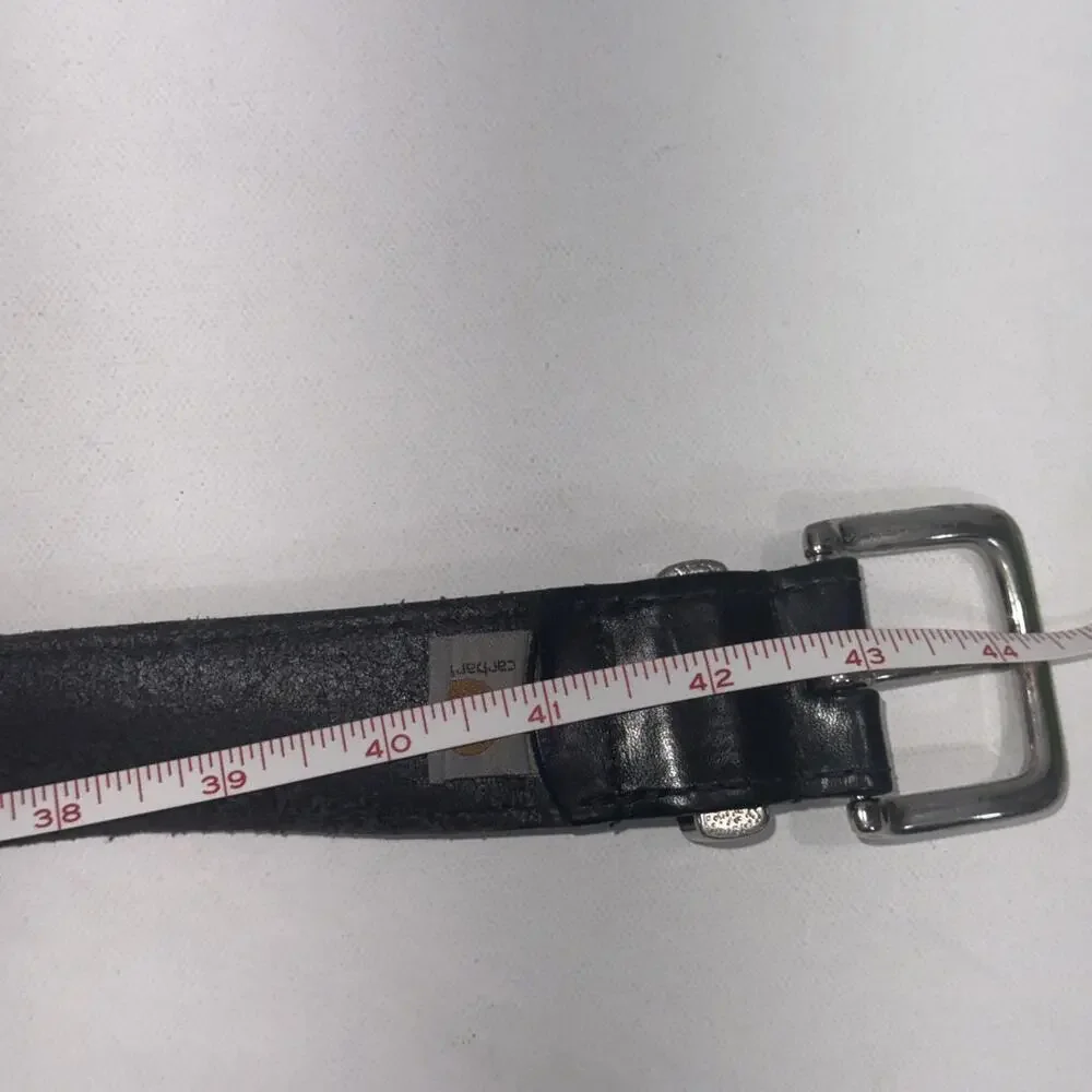 Carhartt Authentic Rancher Farmer Worn Equestrian Black Leather Workwear Belt 44